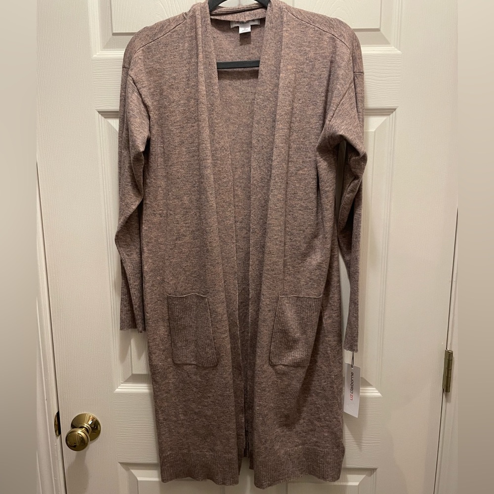Soft mauve/gray long cardigan